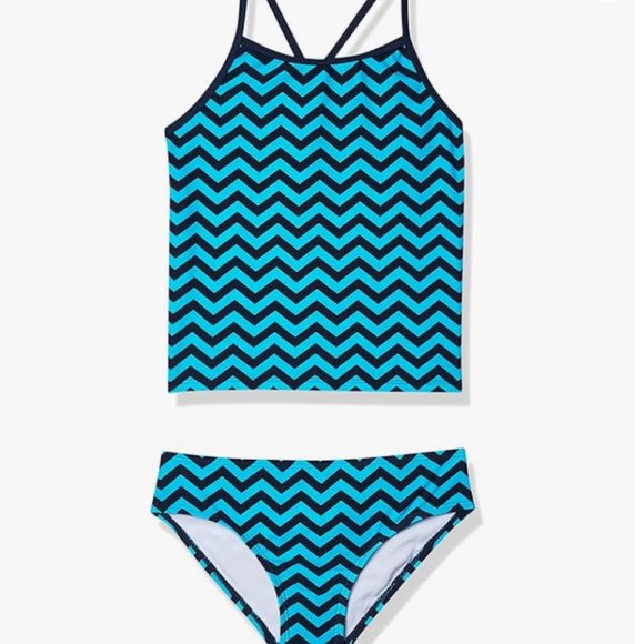 Kanu Surf Girls' Melanie Beach Sport 2-pc Banded Tankini Size 14 5453 - Picture 1 of 3